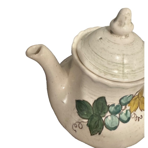 Metlox Pottery Vernon Ware Vineyard Teapot Excellent 4 Cup Tea Coffee Pottery - Picture 5 of 6